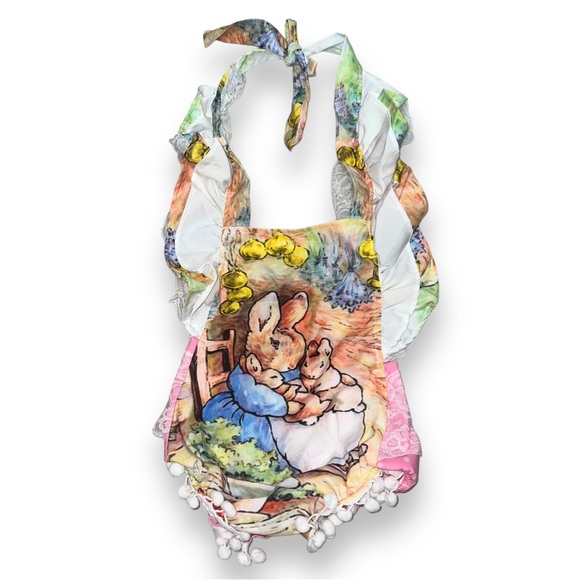 NEW Infant Girls Easter Rabbit Romper Onsie Fly Sleeve Ruffles Backless Bodysuit - Picture 1 of 5